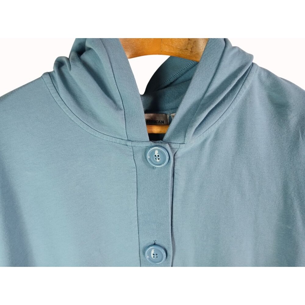 All American Comfort Womens Blue Button Front Jacket Pockets Size 3X Plus - Picture 4 of 11